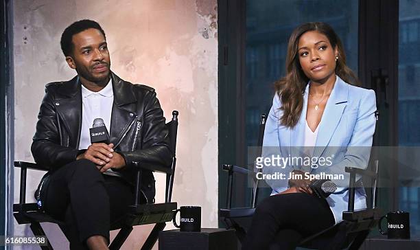 Actors Andre Holland and Naomie Harris of "Moonlight" attend The Build Series at AOL HQ on October 21, 2016 in New York City.