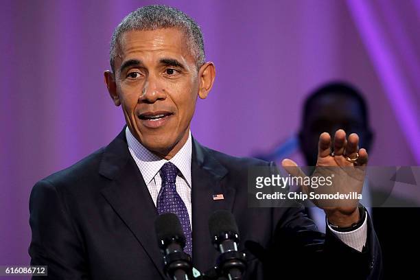 President Barack Obama delivers remarks during the BET's 'Love and Happiness: A Musical Experience" in a tent on the South Lawn of the White House...