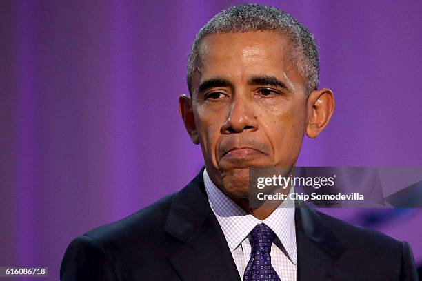 President Barack Obama delivers remarks during the BET's 'Love and Happiness: A Musical Experience" in a tent on the South Lawn of the White House...