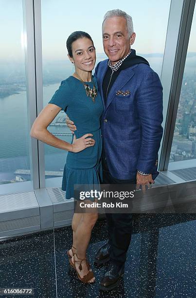 Geoffrey Zakarian and Margaret Anne Williams attend a cocktail reception for Martha Stewart American Made at One World Observatory on October 21,...