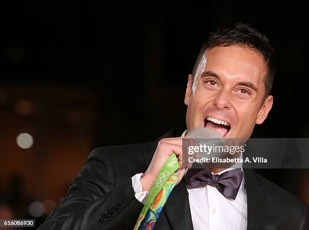 Paolo Pizzo walks a red carpet for '7 Minuti' during the 11th Rome Film Festival at Auditorium Parco Della Musica on October 21, 2016 in Rome, Italy.