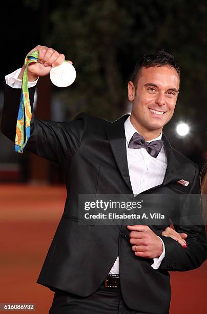 Paolo Pizzo walks a red carpet for '7 Minuti' during the 11th Rome Film Festival at Auditorium Parco Della Musica on October 21, 2016 in Rome, Italy.