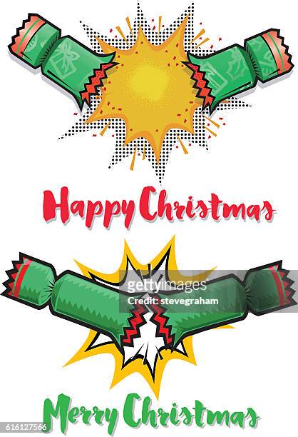 christmas crackers - christmas cracker stock illustrations