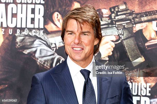 Actor Tom Cruise attends the 'Jack Reacher: Never Go Back' Berlin Premiere at CineStar Sony Center Potsdamer Platz on October 21, 2016 in Berlin,...