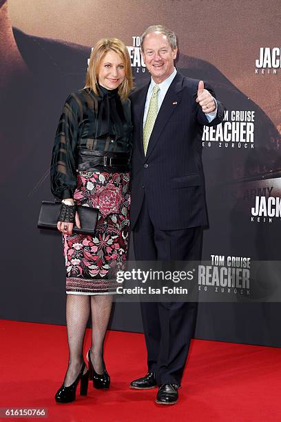 Ambassador John B. Emerson and his wife Kimberly Marteau Emerson attend the 'Jack Reacher: Never Go Back' Berlin Premiere at CineStar Sony Center...