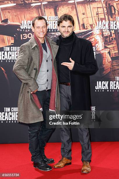 German actor Vinzenz Kiefer and german actor Lenn Kudrjawizki attend the 'Jack Reacher: Never Go Back' Berlin Premiere at CineStar Sony Center...