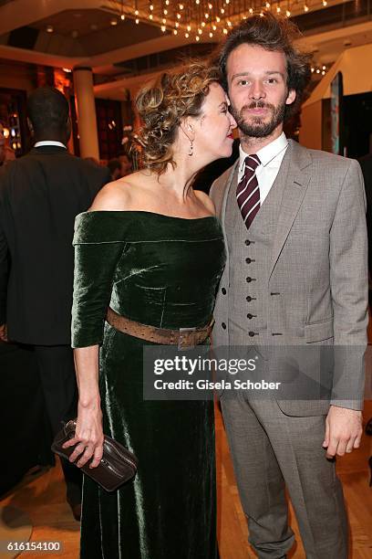 Margarita Broich and her son Hans Broich during the Hessian Film and Cinema Award at Alte Oper on October 21, 2016 in Frankfurt am Main, Germany.