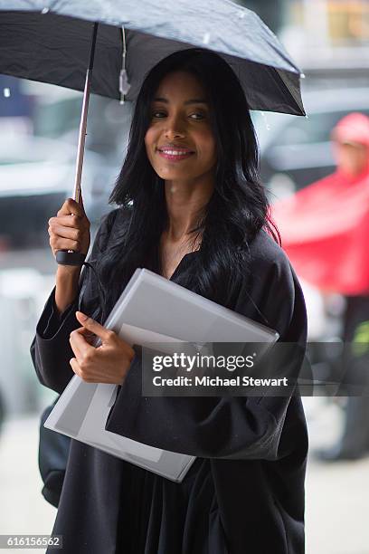 Model Maylin Aguirre attends the 2016 Victoria's Secret Fashion Show castings on October 21, 2016 in New York City.