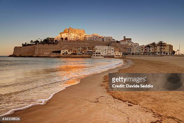 village of peniscola, spain - costa_del_azahar stock pictures, royalty-free photos & images