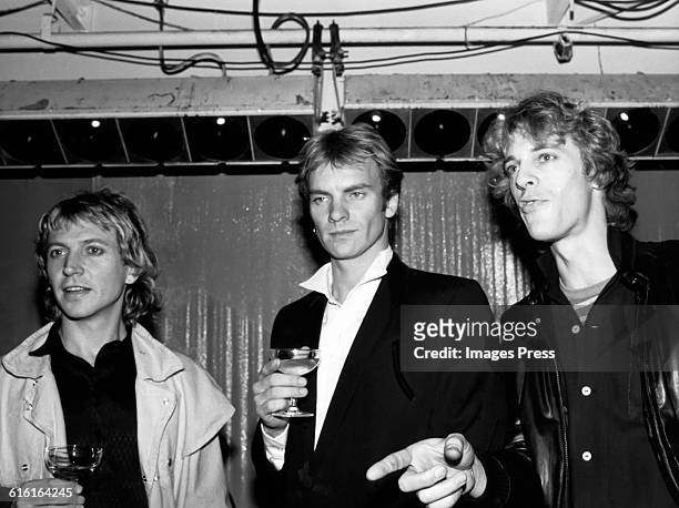 Andy Summers, Sting and Stewart Copeland of The Police circa 1982 in New York City.
