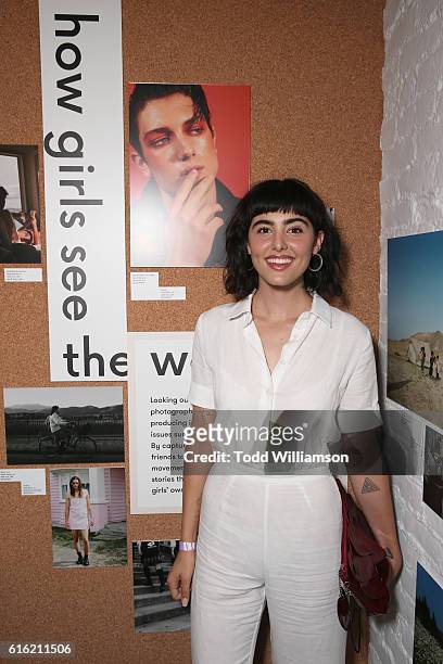 Girlgaze photographer Paris Helena attends the opening of #girlgaze: a frame of mind at Annenberg Space for Photography Skylight Studios on October...