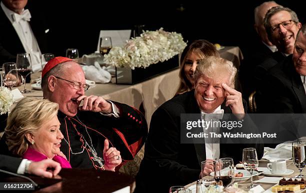 Democratic Nominee for President of the United States former Secretary of State Hillary Clinton attends the 71st annual Alfred E. Smith Memorial...