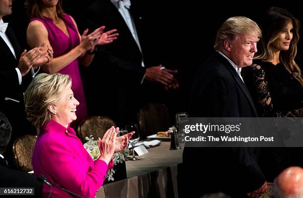 Democratic Nominee for President of the United States former Secretary of State Hillary Clinton attends the 71st annual Alfred E. Smith Memorial...