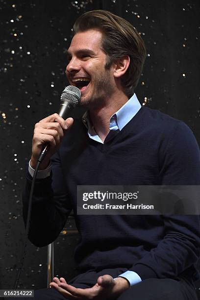 Actor Andrew Garfield attends Australians In Film Presents "Hacksaw Ridge" Screening and Q&A With Mel Gibson at Ahrya Fine Arts Movie Theater on...