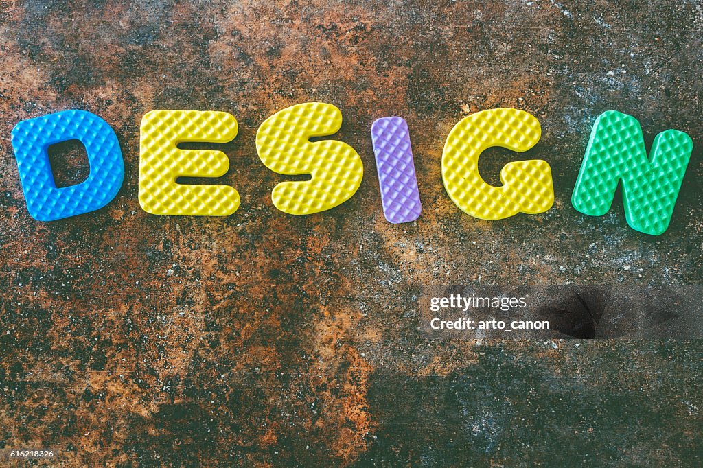 Design word in vintage  on stone  background