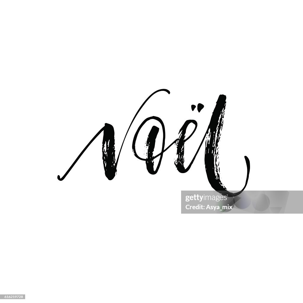 Hand lettering Noel card.