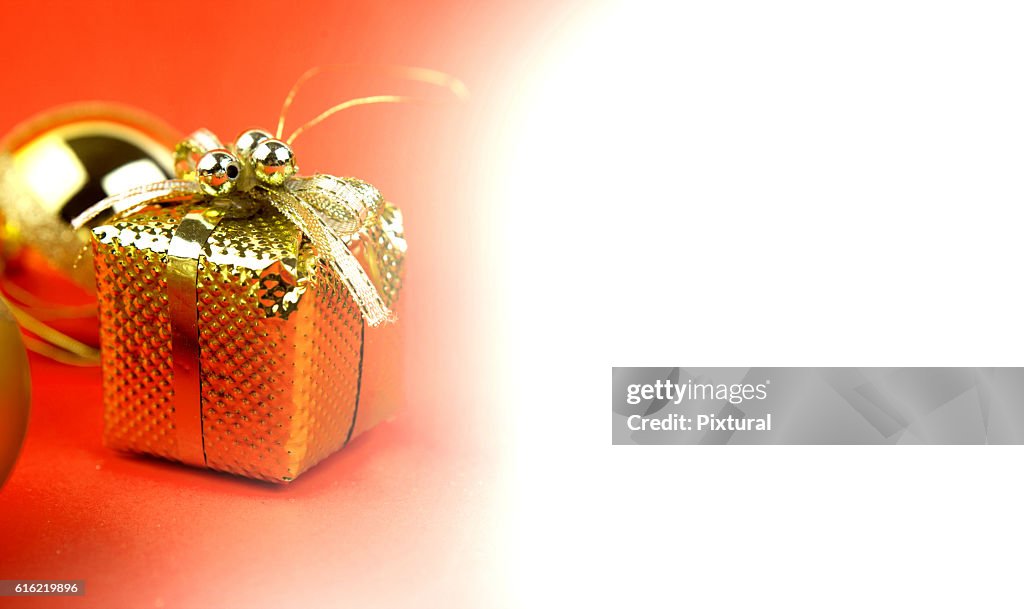 Christmas  box  with copy space