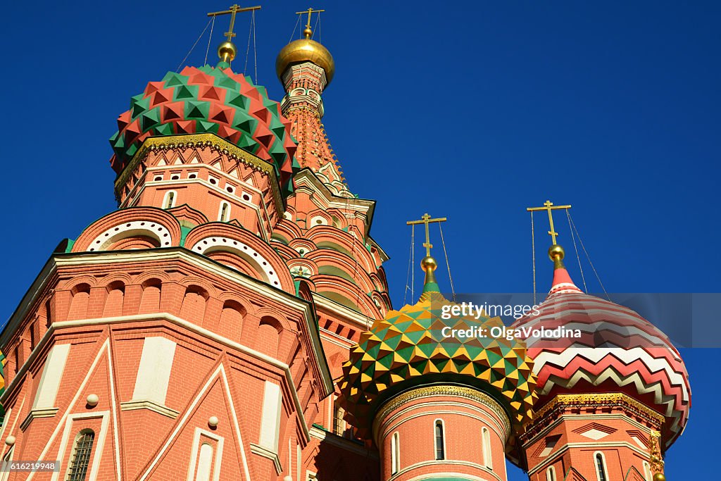 Saint Basil Cathedral on  Red Square in Moscow, Russia
