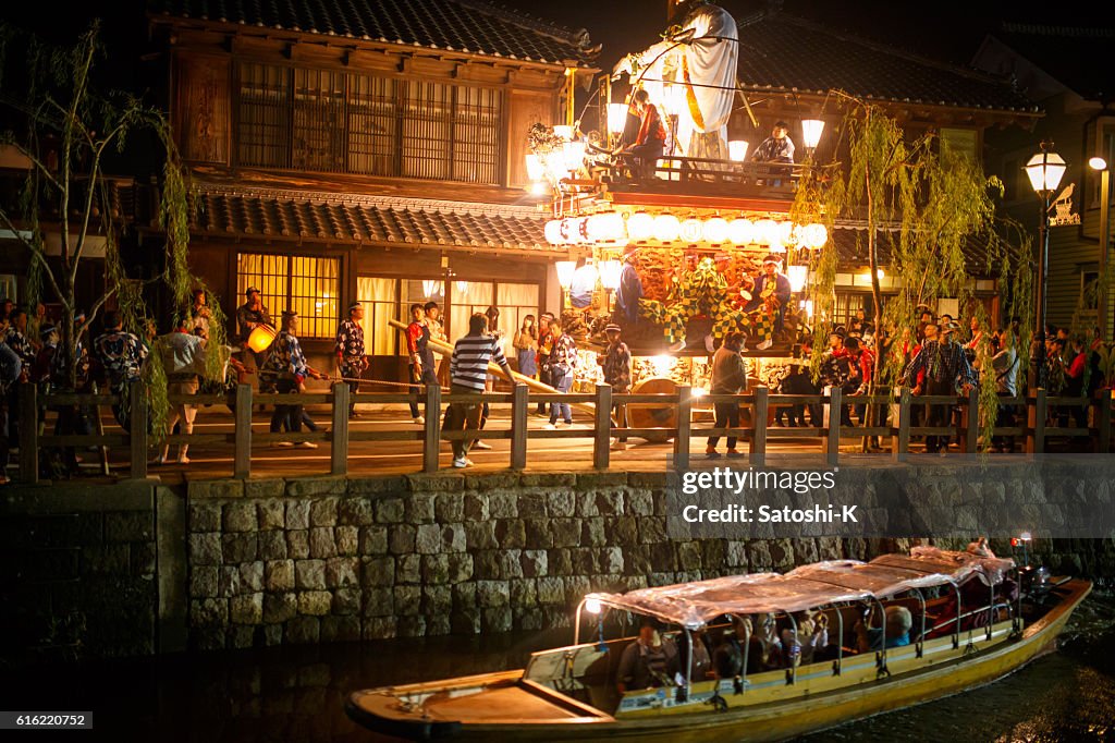 Parading at night - Sawara Autumn Festival 2016