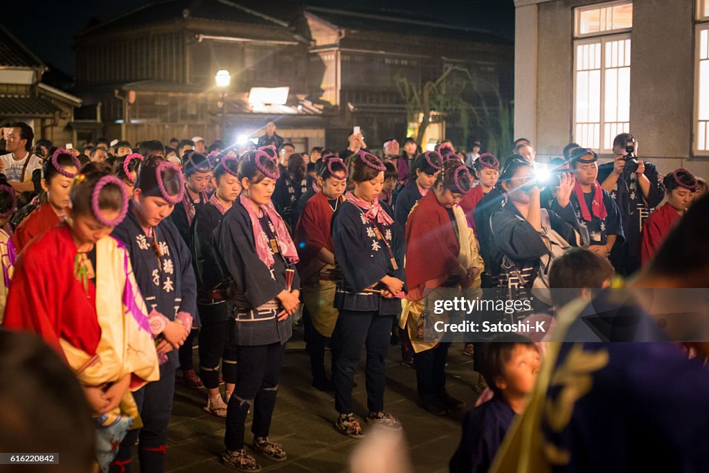 Ritual for returning parade float - Sawara Autumn Festival