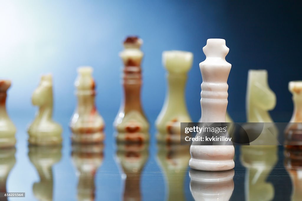 Chess Pieces On Dark