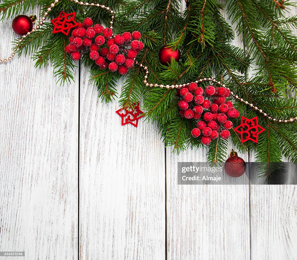 Christmas fir tree with decoration