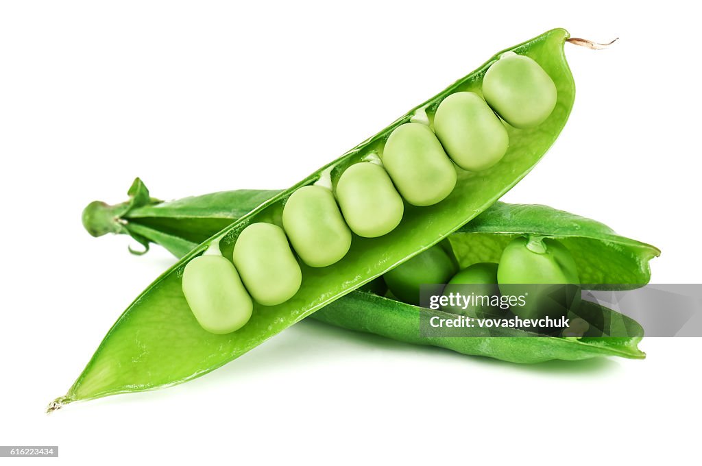 Opened pea pods