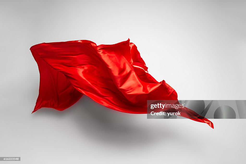 Red flying fabric