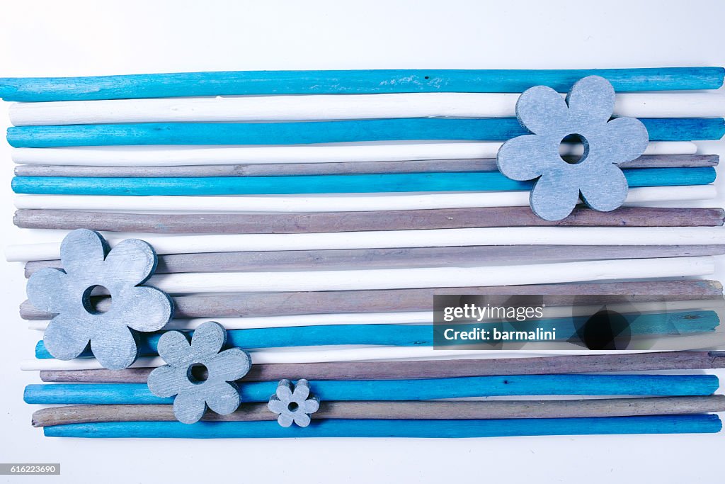Colorful wooden sticks on white  background