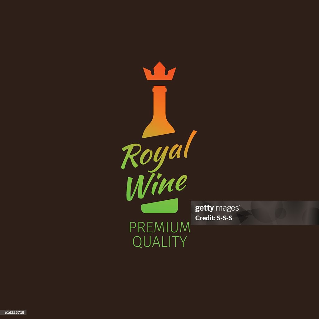 Royal wine premium quality colorful logo