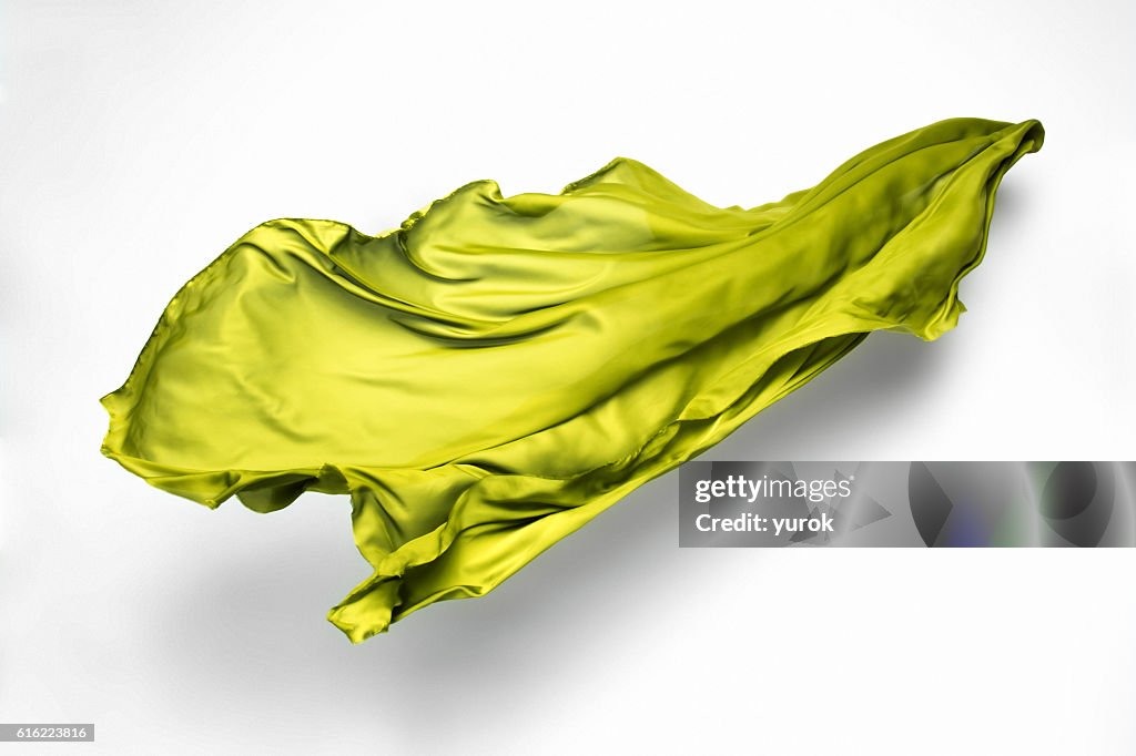 Abstract green fabric in motion