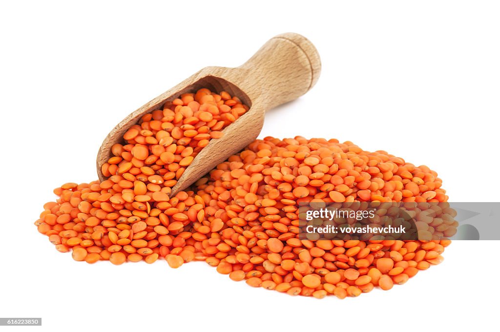 Heap of red lentils