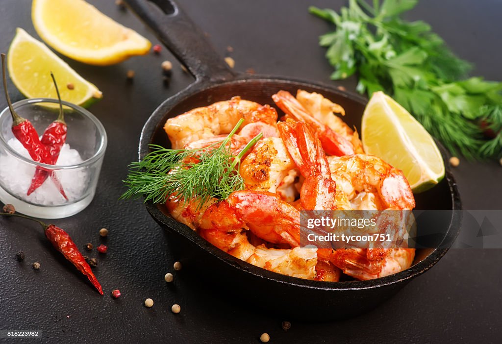 Gebratene shrimps 