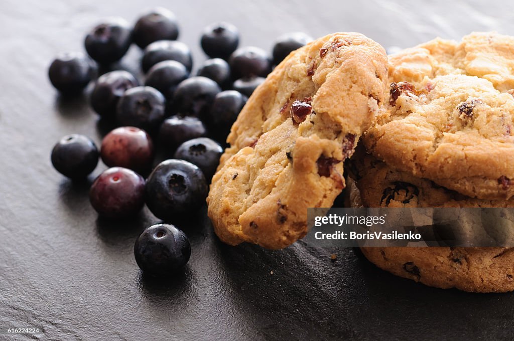 Cookies and blueberries
