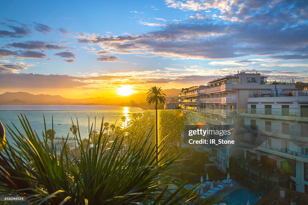 Cannes at sunset. France