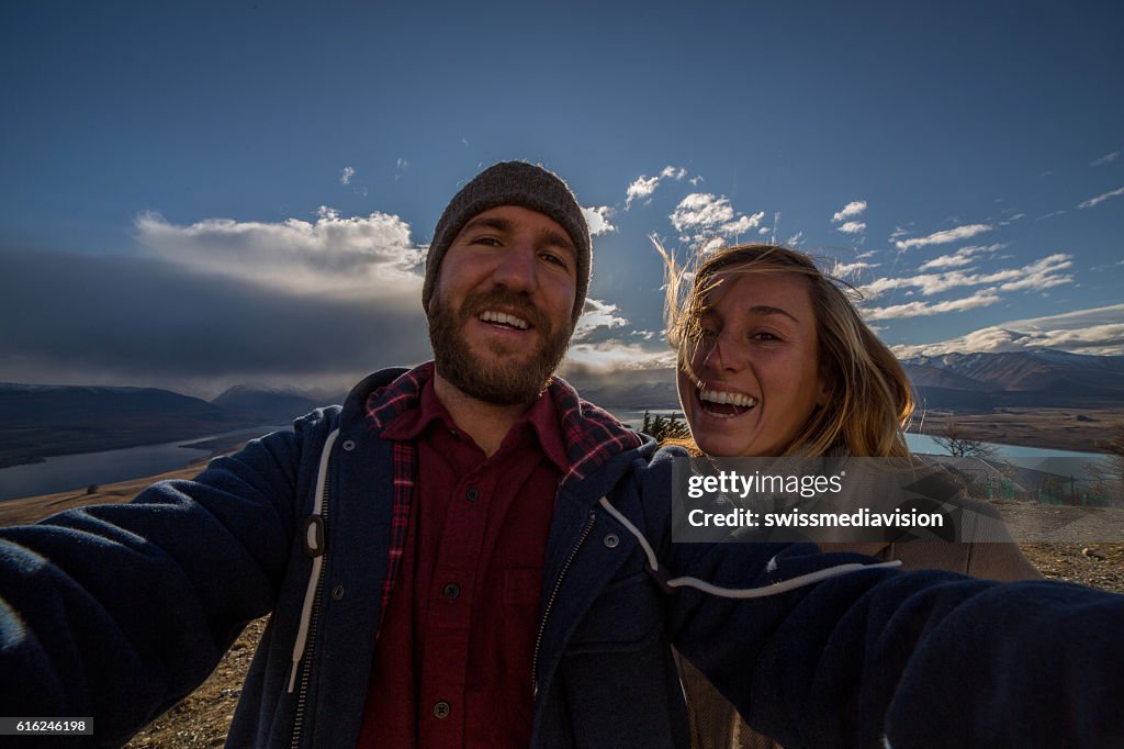 Selfie mit spektakulärer Landschaft