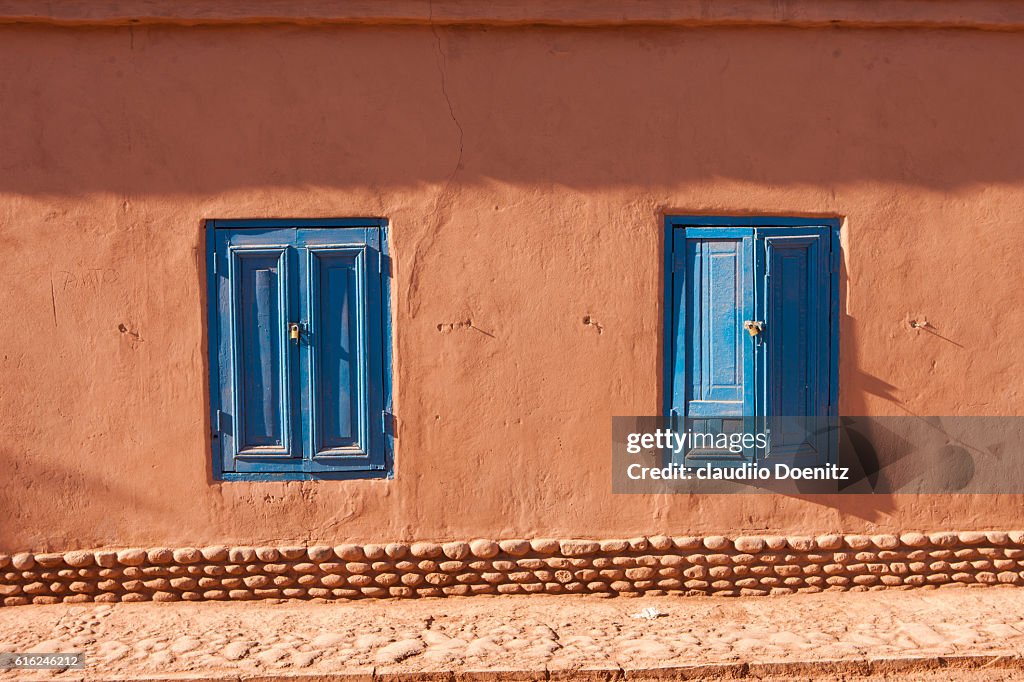 Facades of houses in San Pedro de Atacama