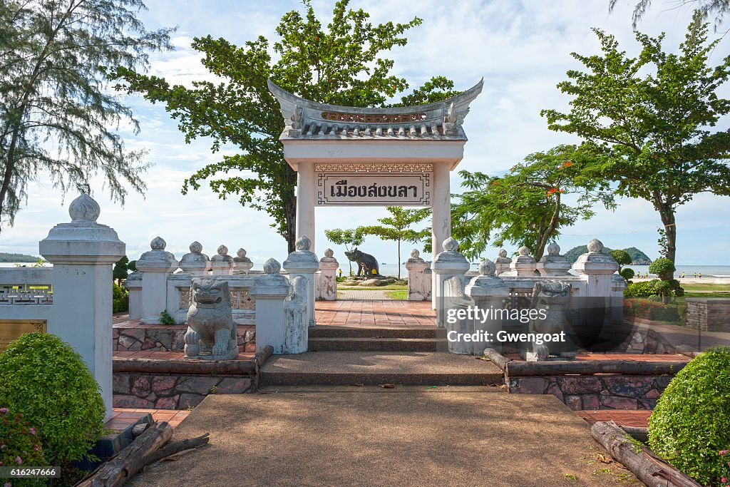 Laem Samila beach in Songkhla