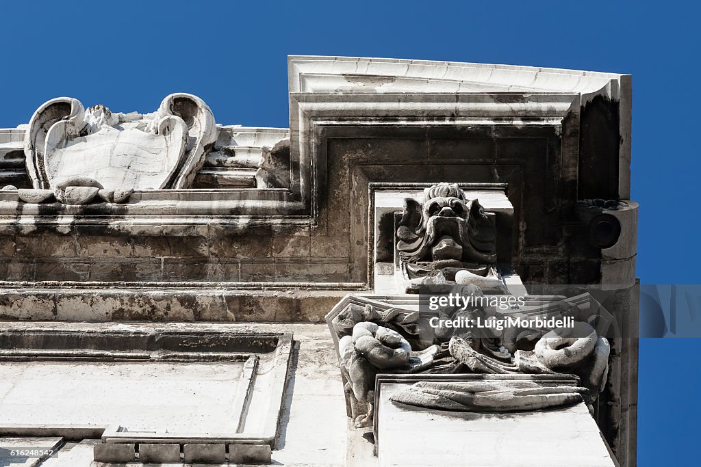 Closeup of Porta Pia, Ancona, Italy