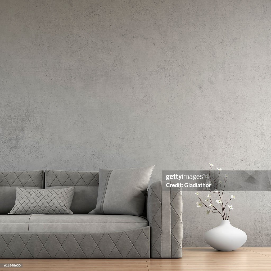 Living room with sofa and decoration