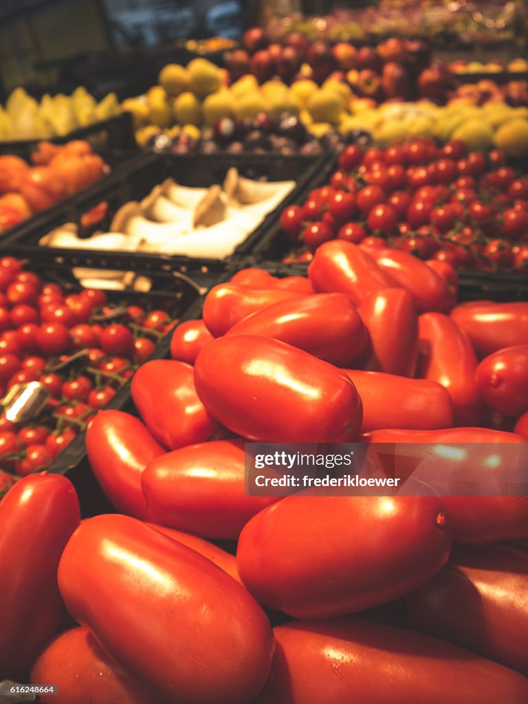 Delicious Tomatoes on a Market