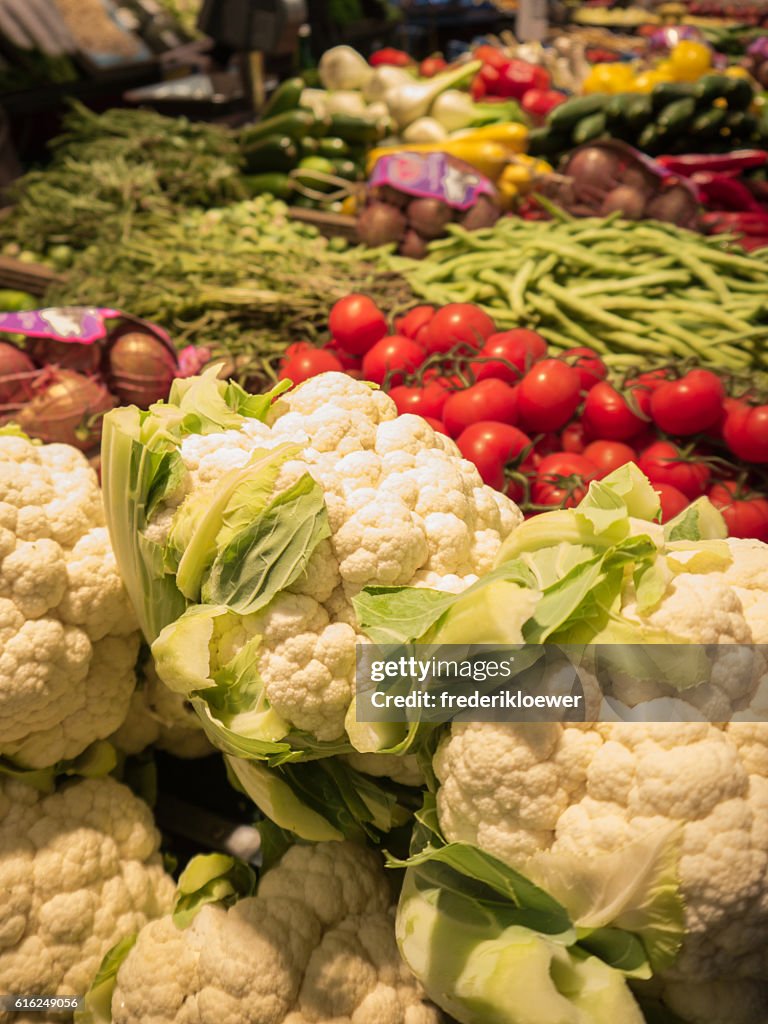 Delicious Cauliflower on a Market