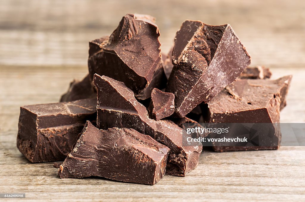 Heap of dark chocolate