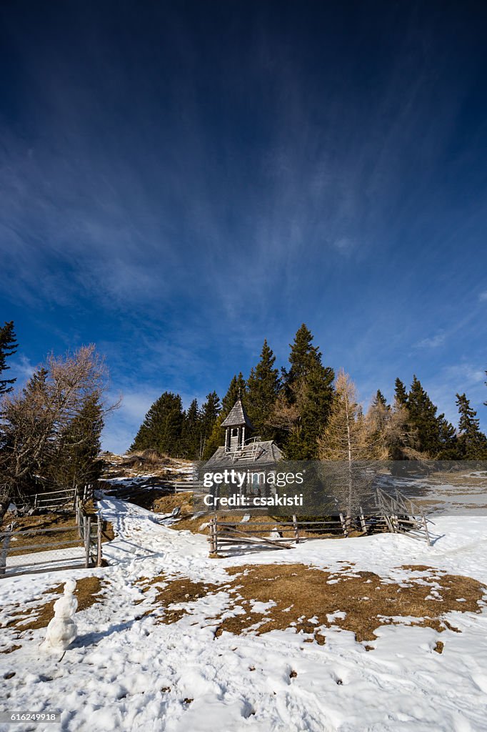 Wooden chapel forest