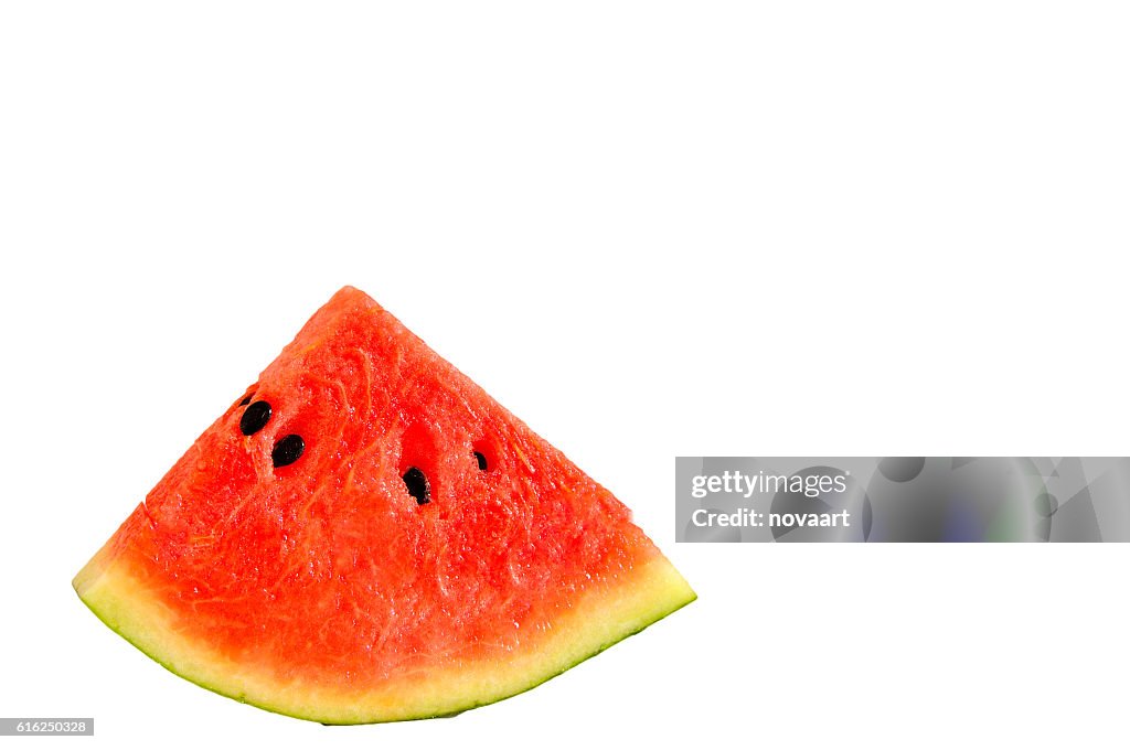 Piece of watermelon on white background