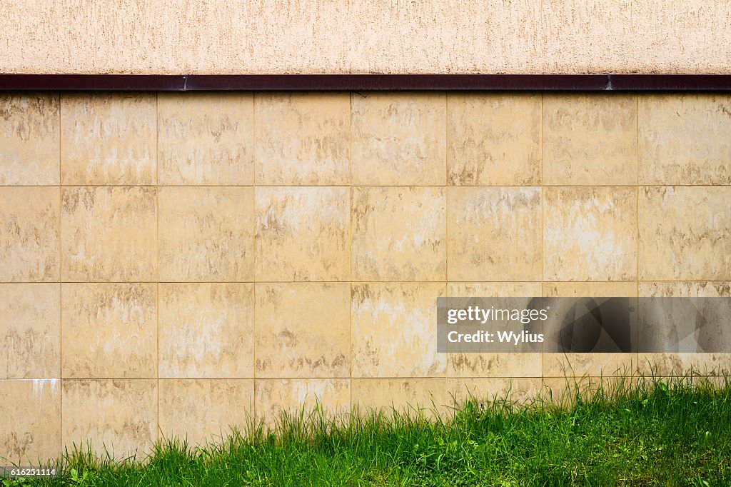 Abstract urban brown tile wall