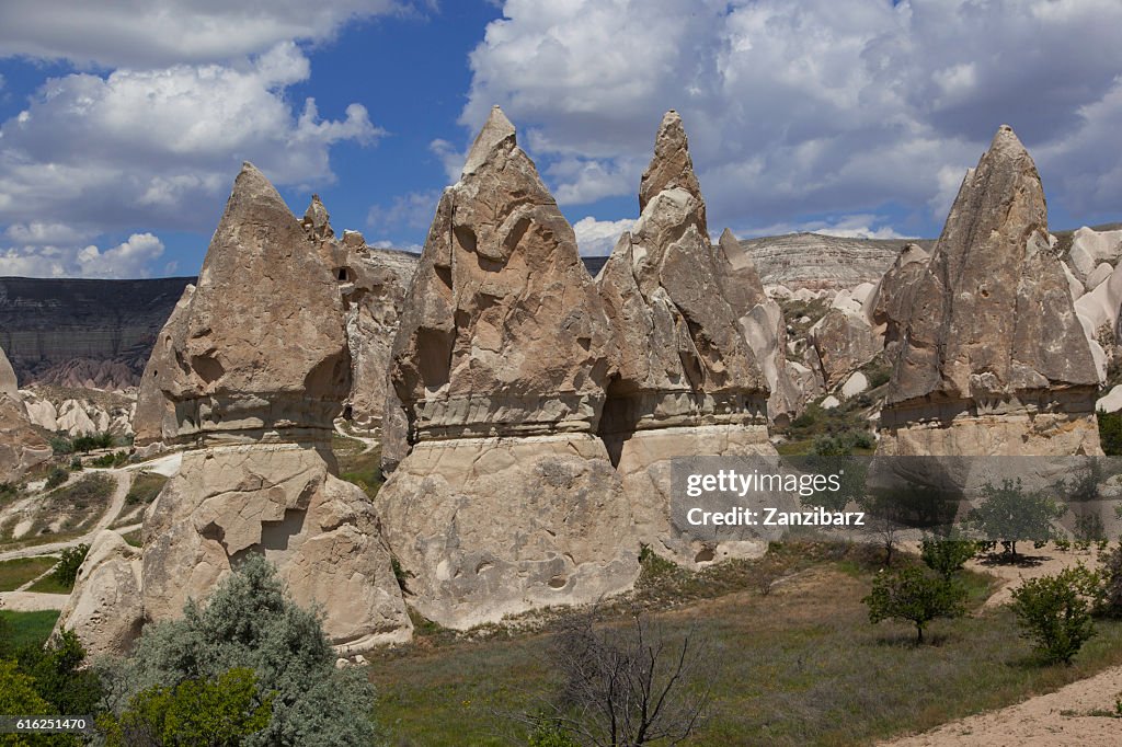 Rock formations at Love valley in Turkey