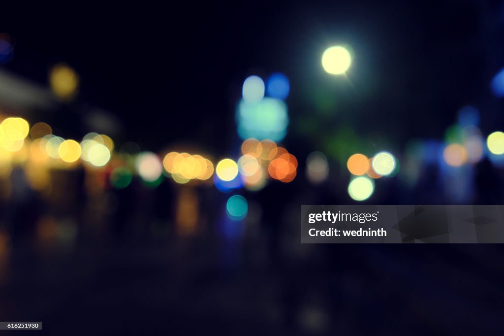 Defocused bokeh light, abstract background at night photo