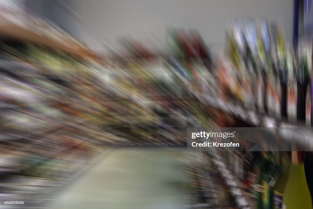 Shooting in the store on a moving camera