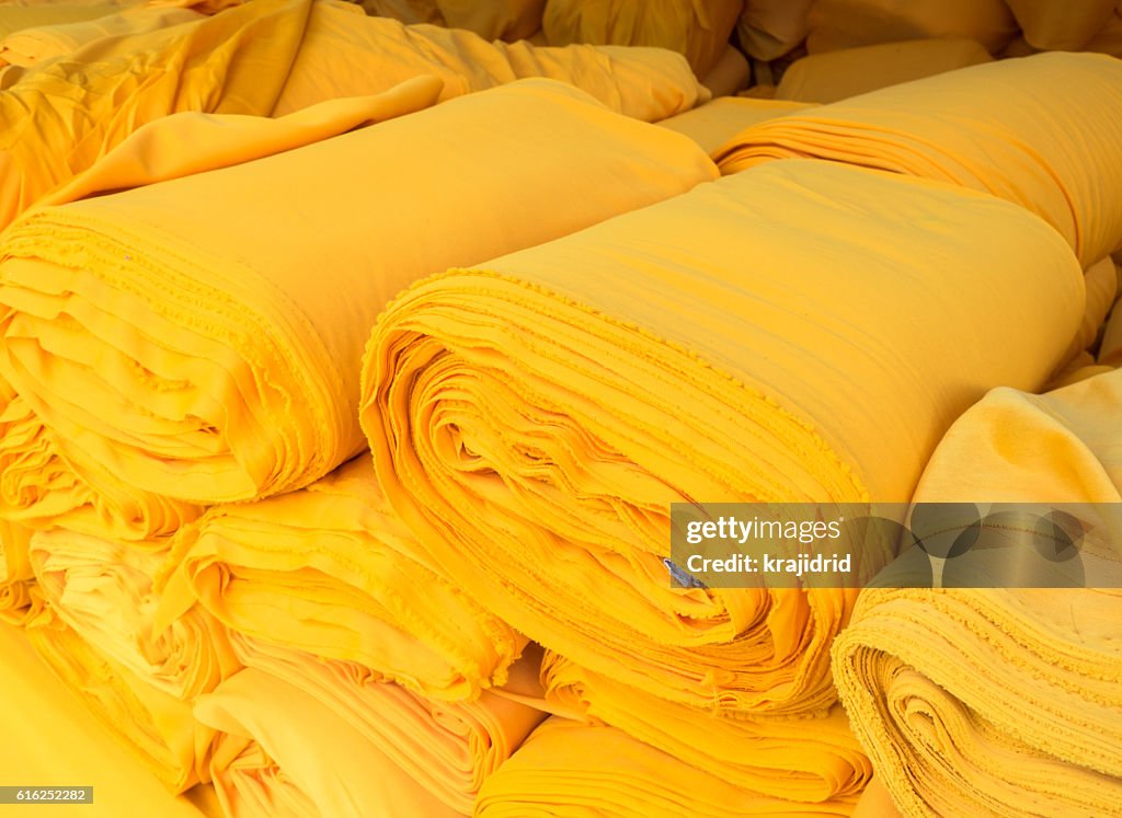 Yellow fabric roll